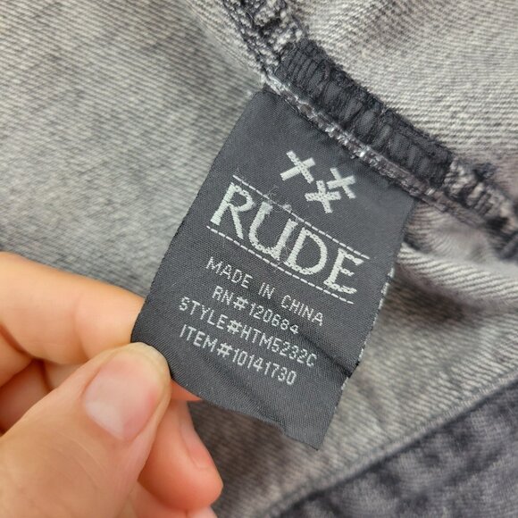 RUDE Gray Checkered Denim Vest - Picture 4 of 13